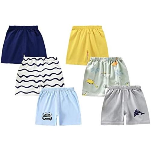 Toddler Shorts for Baby Boy Cotton Summer Lightweight Shorts Little Boys Short Pants Multipack