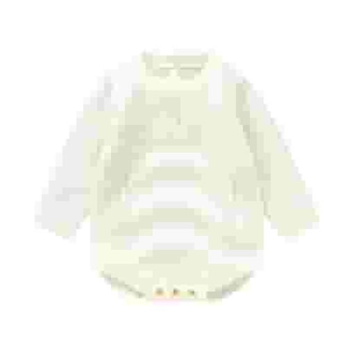 FAOWME Toddler Baby Girl Boy Knit Sweatshirt Romper Cute Clothes Fall Winter Baby Romper Kids 1PCS Bodysui White 1-3 Months
