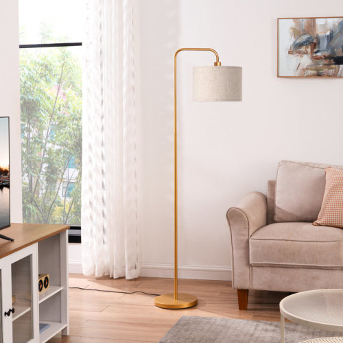 Willa Arlo™ Interiors Ellingsworth 63'' Arched/Arc Floor Lamp with Dimmable Bulb and Remote Control & Reviews | Wayfair