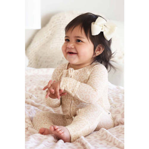 Lovely Leopard Bamboo Waffle Convertible Zip Romper