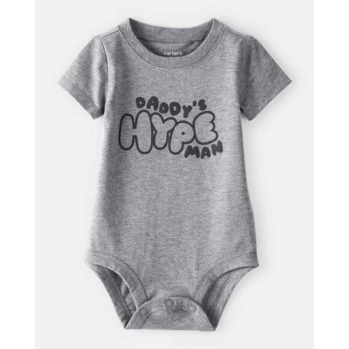 Baby Boy 'Daddy's Hype Man' Short-Sleeve Graphic Bodysuit - Grey | Carter's