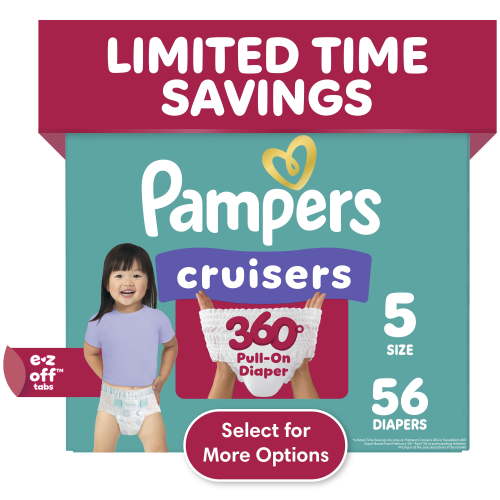 Pampers, Baby Diapers, Size 5, Cruisers 360 56 Count