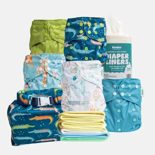 Safari Smiles - 5 Pack New Parent Starter Bundle – Kinder Cloth Diaper Co.