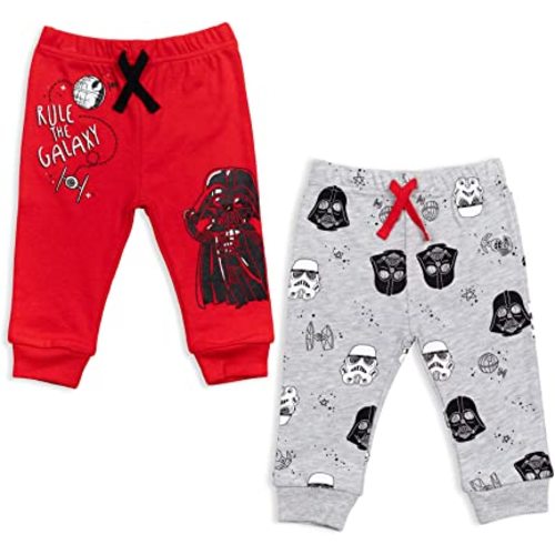 STAR WARS Darth Vader Stormtrooper C-3PO Chewbacca R2-D2 Baby Yoda 2 Pack Jogger Pants Newborn to Infant