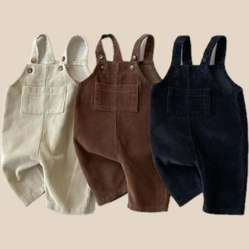 Unisex Cotton Striped Baby Overalls