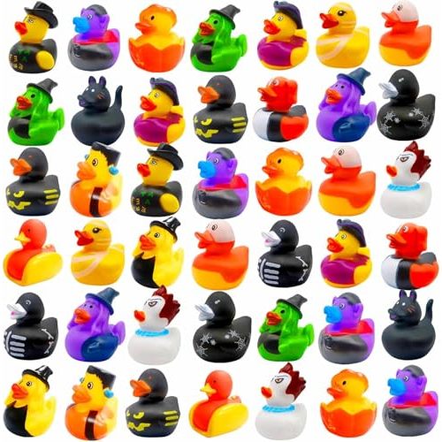 36 Pcs Halloween Rubber Ducks,Baby Showers Accessories Duckies Bath Toys for Kids Halloween Party Favors,Gift Exchange (Halloween)