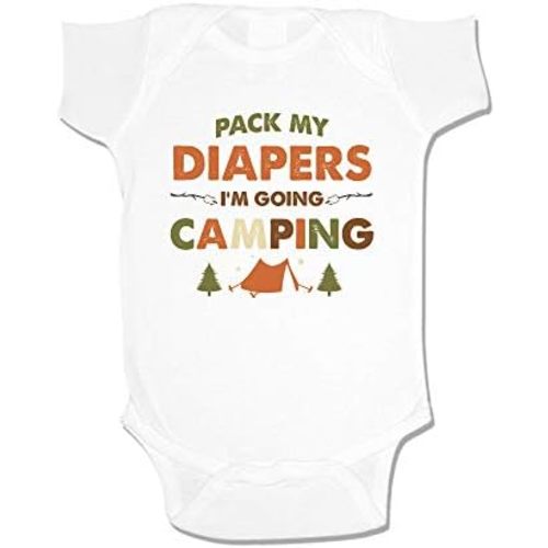Pack My Diapers I'm Going Camping Baby Bodysuit One Piece or Toddler T-Shirt