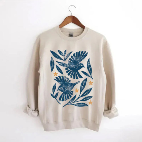 Retro Botanical Birds Nursing Sweatshirt – Giftifymama