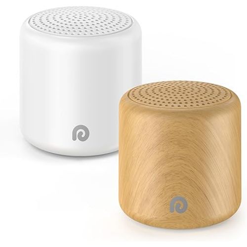 Dreamegg Travel White Noise Machine - Portable Sound Machine for Baby Adults, Travel Sound Machine for Sleep, 16 Nature Sound, Timer, White Noise Machine for Sleeping Gift, 2 Pack, White&Wood