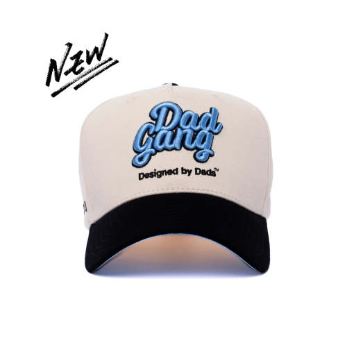 Dad Gang Logo Hat - Blue & Cream – dadgang.co