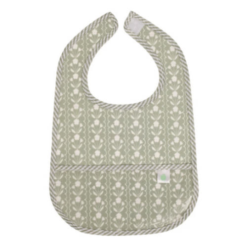The Wipe It Bib, Sage Floral - Apple of My Isla Bibs | Maisonette