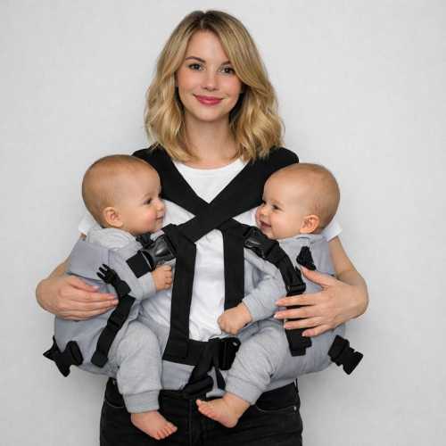 5-in-1 Twin Baby Carrier: Adjustable Cotton Sling for Tandem Carry