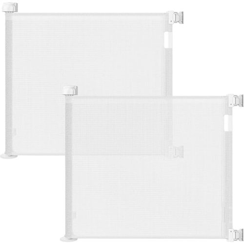 2-Pack Retractable Baby Gate in White