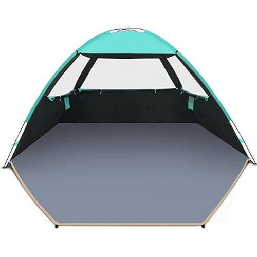 Gorich Beach Tent Sun Shelter for 3/4-5/6-7/8-10 Person with UPF 50＋ UV Protection, Lightweight & Easy Setup Beach Shade Canopy, Portable Beach Shade Tent Beach Cabana