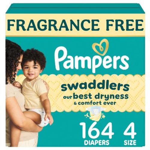 Pampers Swaddlers Sensitive Disposable Diapers Massive Pack - Size 4 - 164ct
