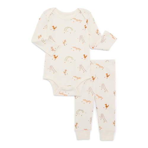 Bliss by Garanimals Baby Boys or Girls Ribbed Cotton Bodysuit and Leggings Set, 2-Piece, Sizes 0-12 Months