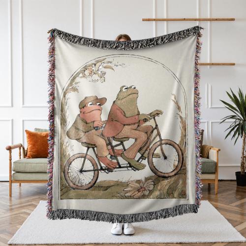 Toad And Frog Woven Blanket, Smallest Size (37”x50”)