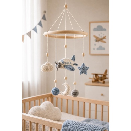 Crochet Airplane Baby Mobile