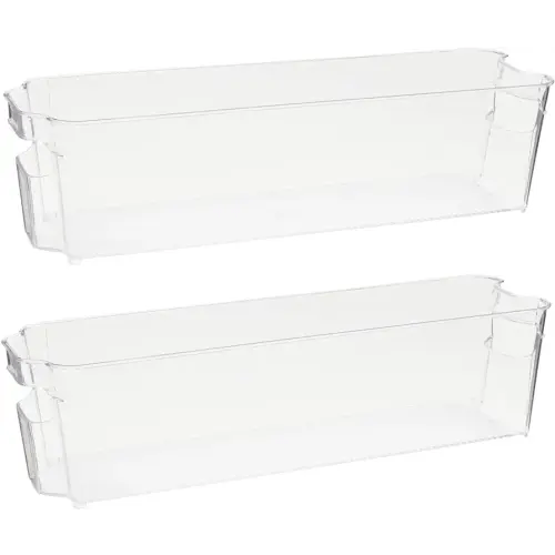 Okuna Outpost Clear Plastic Freezer Organizers, Breastmilk Storage Containers (14.5 x 4 x 3.75 In, 2 Pack)