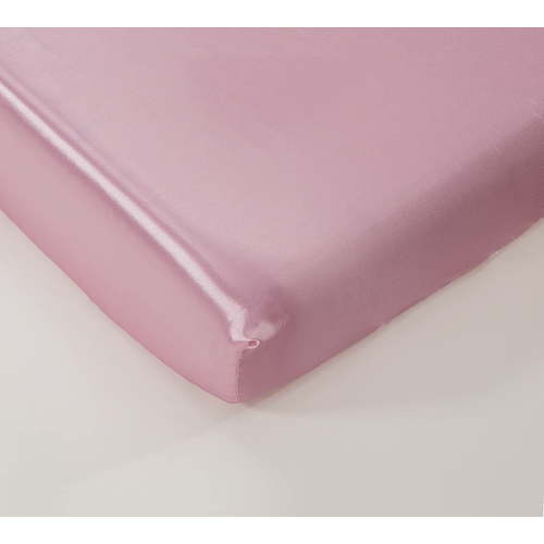 Elite Home Products Light Pink Satin Crib Fitted Sheet, 28 X 52 in - Deep Pocket