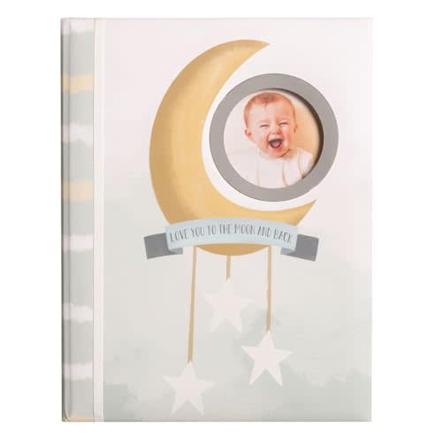 C.R Gibson B2-23934 Love You to The Moon and Back Gender Neutral Baby Memory Book, 8.8'' W x 11.2'' H