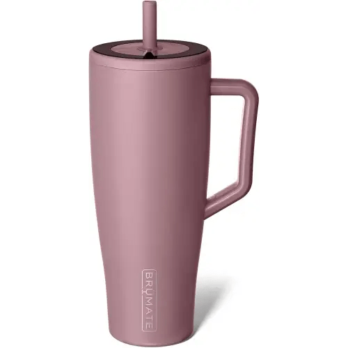 BrüMate Era 40 oz Tumbler with Handle and Straw | 100% Leakproof Insulated Water Bottle Tumbler with Lid and Flexible SoftSip Straw | Made of Stainless Steel | Cup Holder Friendly | 40oz (Rose Taupe)