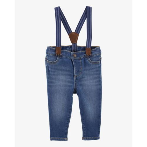 Baby Knit Denim Suspender Pants - OshKosh B'gosh | Carter's