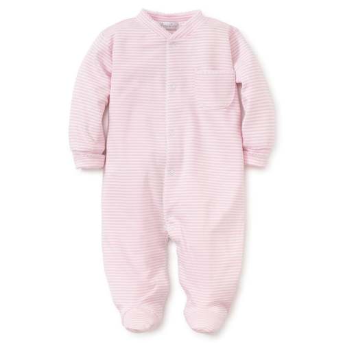 Simple Stripes Footie Pink