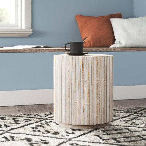Foundry Select Karle Solid Wood Drum End Table & Reviews | Wayfair