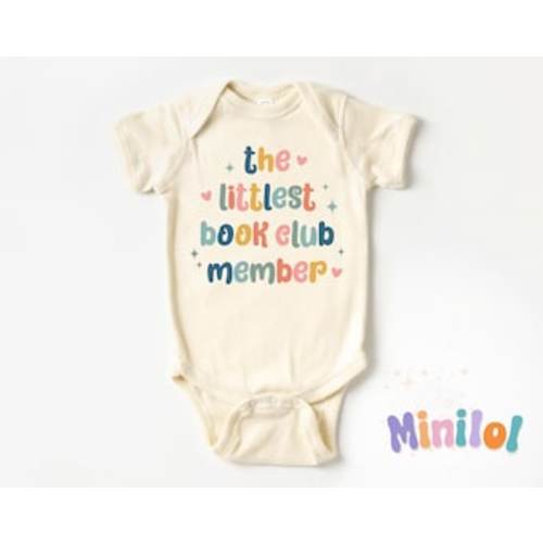 Littlest Book Club Member Onesie®, Girl Book Lover Bodysuit, Baby Reader Outfit, Natural Onesie®, Cute Baby Gift, Book Lover Kids Gifts - Etsy