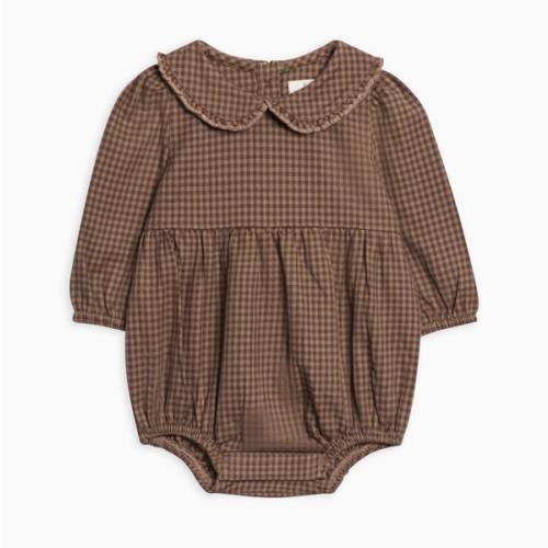 Aven Flannel Bubble Collared Romper
