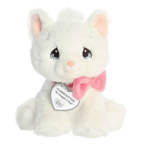 Aurora Small Cassie Kitten Precious Moments Adorable Stuffed Animal White 7"