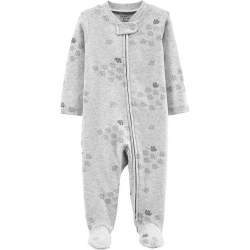 Certified Organic Cotton 2-Way Zip Sleep & Play - Grey - NB