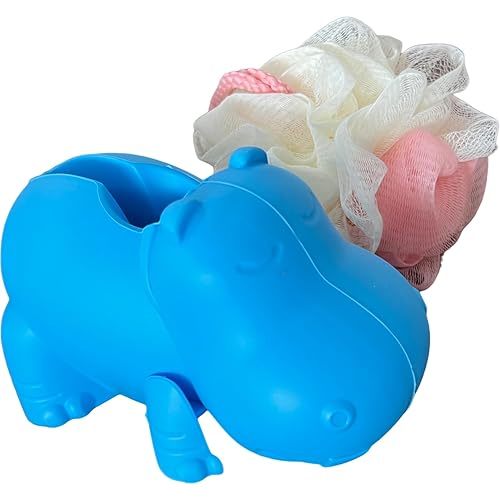 Generic Soft Hippo Faucet Cover for Baby Safety, Plus a Shower Loofah for free. Adjustable Strap Fits Most, Easy Clean, Cute.