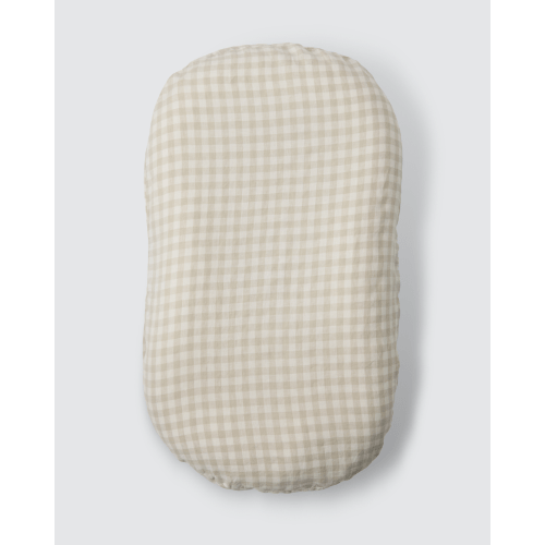 Linen Social Baby Lounger | Dove Grey Gingham