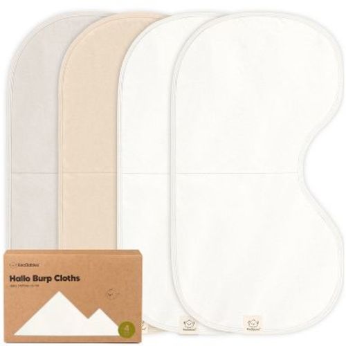 KeaBabies 4pk Hallo Baby Burp Cloths, Organic Cotton Burp Cloth for Girls, Boys, Soft & Absorbent Burping Cloths (Purest)