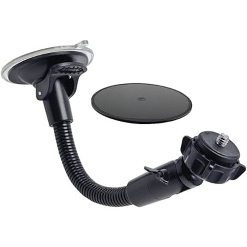 Arkon Mounts - Windshield Suction Car Mount | Flexible Positioning with 360° Swivel Ball Adapter | 8.5 inch Gooseneck | Holds up to 1 Pound | Fits Small Digital Cameras with 1/4 inch