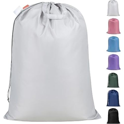Extra Heavy Duty Laundry Bag with Handles, Silver, 28x36"