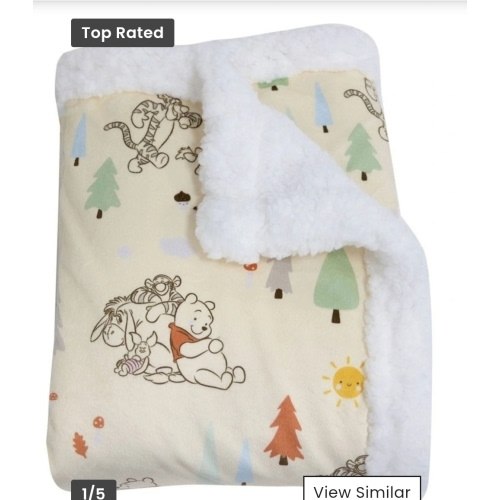 Winnie The Pooh Reversible Cuddle Blanket in Vanilla