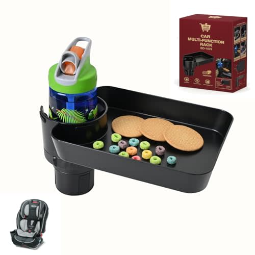 Car Seat Tray for Kids, Adjustable Base Car Seat Tray, Car Seat Cup Holder Snack Tray, Car Seat Tray for Kids Travel, Cup Holder Tray for Snacks, Car Seat Tray for Toddler, Car Seat Cup Holder Tray