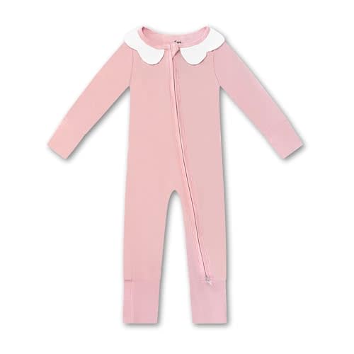 Love Tata Pajamas for Baby Girls & Boys Onesie 95% Viscose from Bamboo 5% spandex Baby Pajamas, 2-Way Zipper PJs