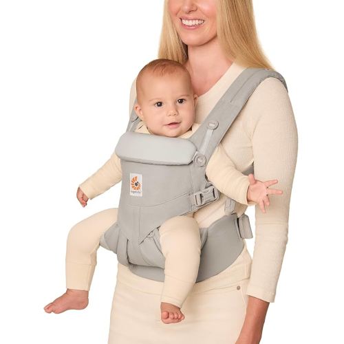 Ergobaby Omni Classic Baby Carrier Newborn to Toddler - Breathable Baby Carriers for Summer - All-Position Carrier with Lumbar Support (7-45 Pounds), Cotton, Pearl Grey