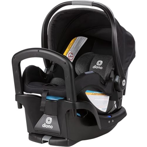 Diono LiteClik 30 R SafePlus Infant Car Seat and Base, Rear-Facing for Infants 4-30lbs, SafePlus Engineering, with Infant Insert, UPF 50+ Sunshade (Black)