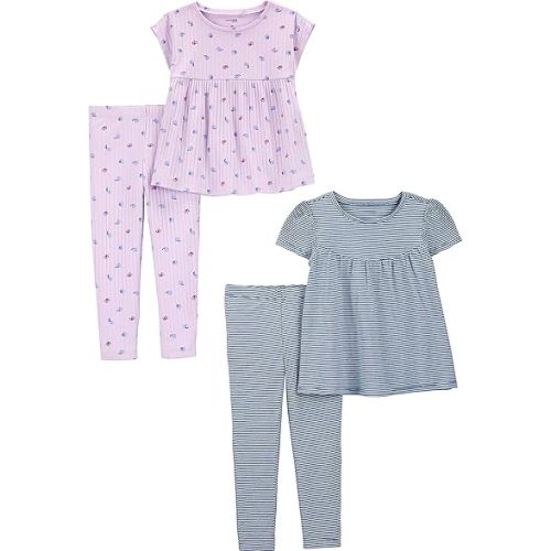 Simple Joys by Carter's Baby Girls' 4-Piece Short-Sleeve Shirts and Pants Playwear Set