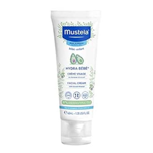 Mustela Hydra Bebe Face Cream – Daily Baby Moisturizer with Natural Avocado, Jojoba Oil & Shea Butter - 1.35 fl. oz. - Packaging may vary