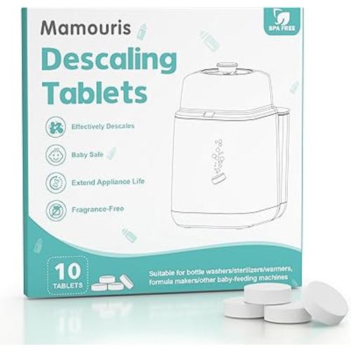 Descaling Tablets for Baby Bottle Washer, Compatible with Baby Brezza, Momcozy, Papablic Bottle Washer, Warmer, Sterilizer & Formula Maker, 10 Count Detergent Tablets