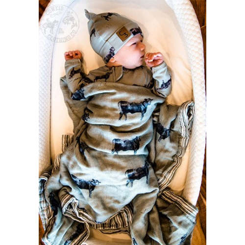 Olive Angus Bamboo Muslin Blanket – Cowkid Clothing Company