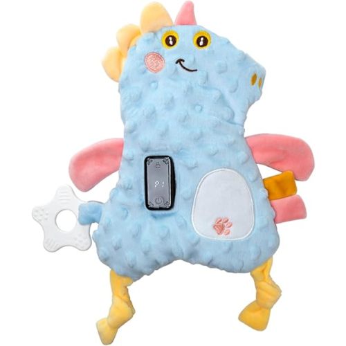 Portable Vibrating Soother, Cute Animal Plush Toy, 3 Vibration Modes & 90 Min Timer for Home Travel (Blue, OneSize)