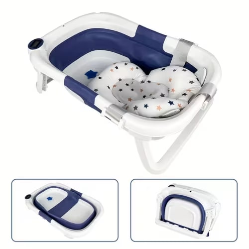 foldable baby bathtub thermometer portable travel newborn - Temu
