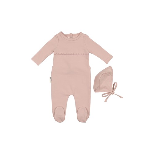Embroidered Yoke Footie & Hat Set